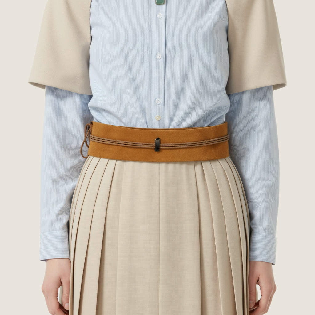 Textured Woven Two-Piece Shirt and Skirt Set