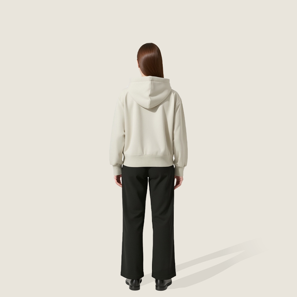 Women's Casual Long Sleeve Drawstring Cropped Zip-Up Hooded Sweatshirt A10240