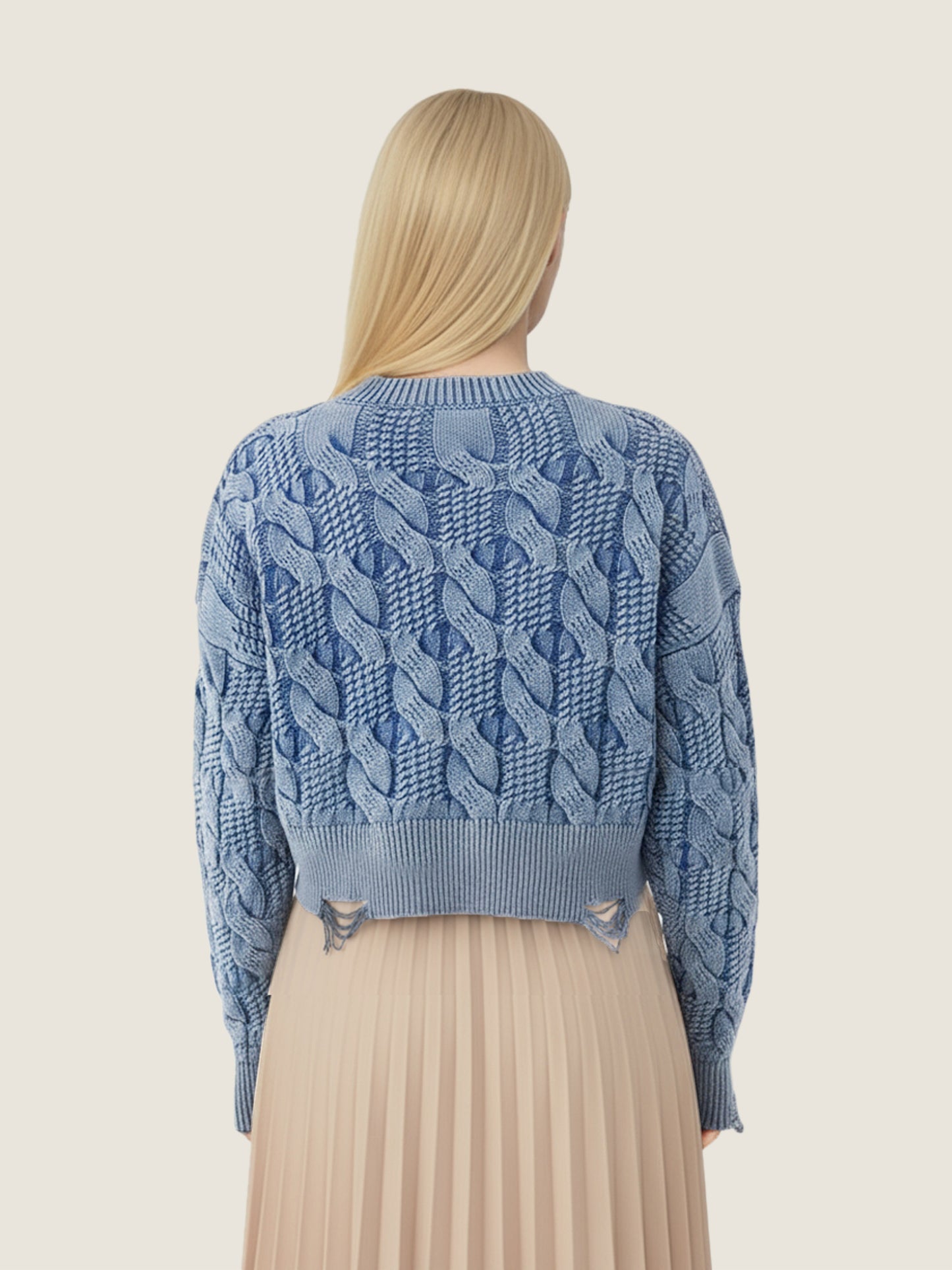 Cable Knit Cotton Sweater M31N