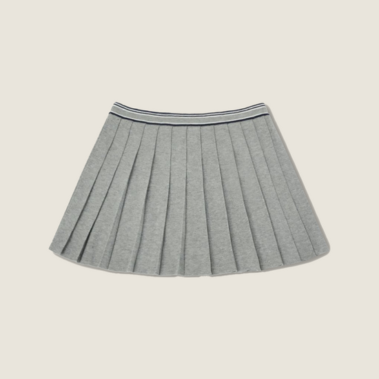 Women's High Waist A Line Knitted Pleated Skirt School Look A10034