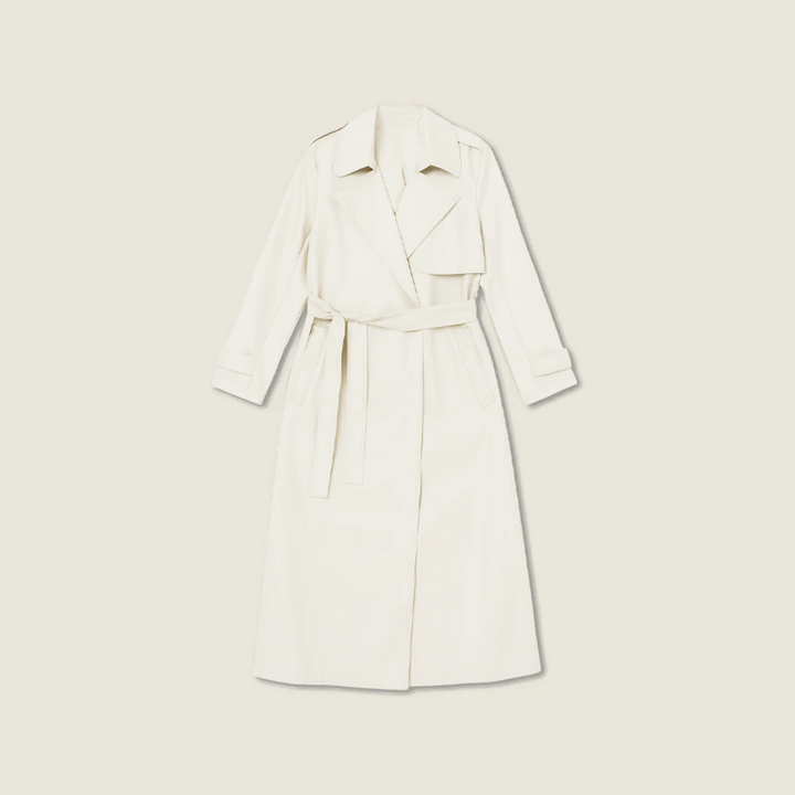 Belted Leather Trench Coat A10429