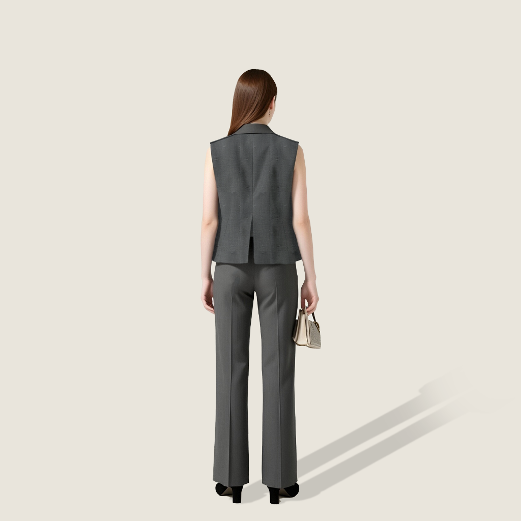 Women's Elegant Pearl Button Vest A10258