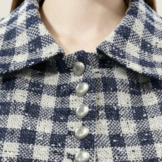 Checked Tweed Cropped Jacket M31N