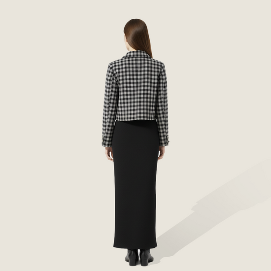 Checked Tweed Cropped Jacket M31N