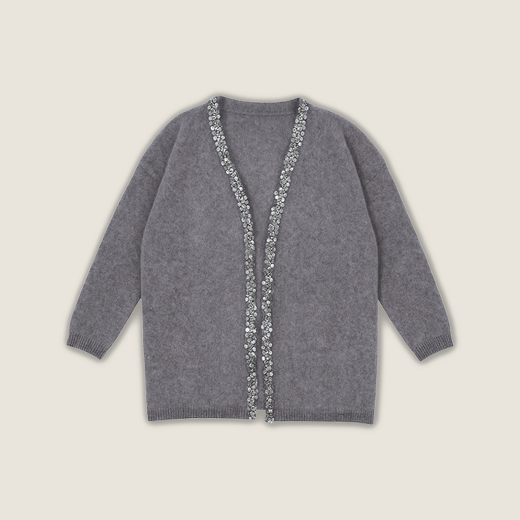 Pearl Sequins-Embellished Cardigan A10412