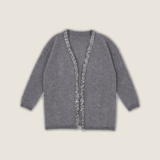 Pearl Sequins-Embellished Cardigan A10412