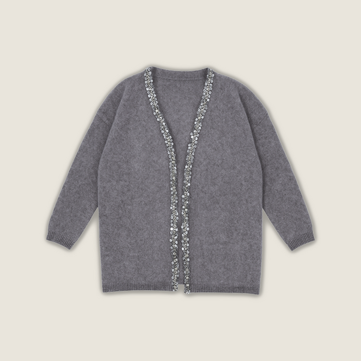 Pearl Sequins-Embellished Cardigan A10412