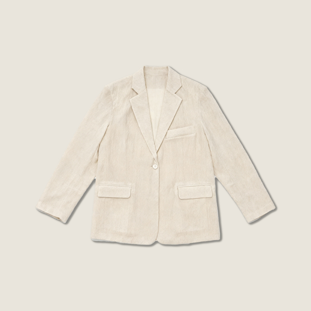 Structured Worsted Wool Jacket with Silk Lining A10406