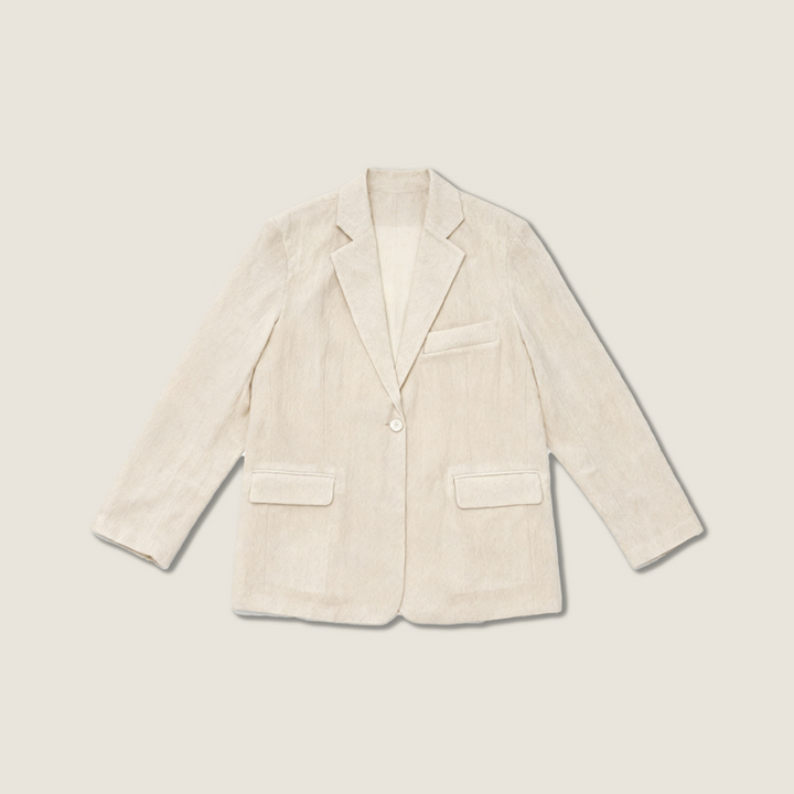 Structured Worsted Wool Jacket with Silk Lining - M31N