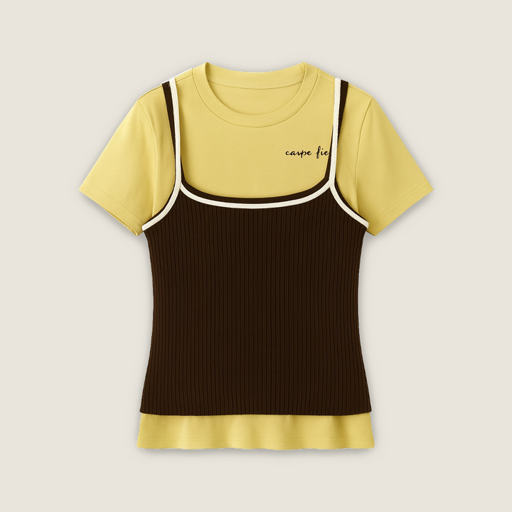 Mock Two-Piece Knit T-shirt M31N