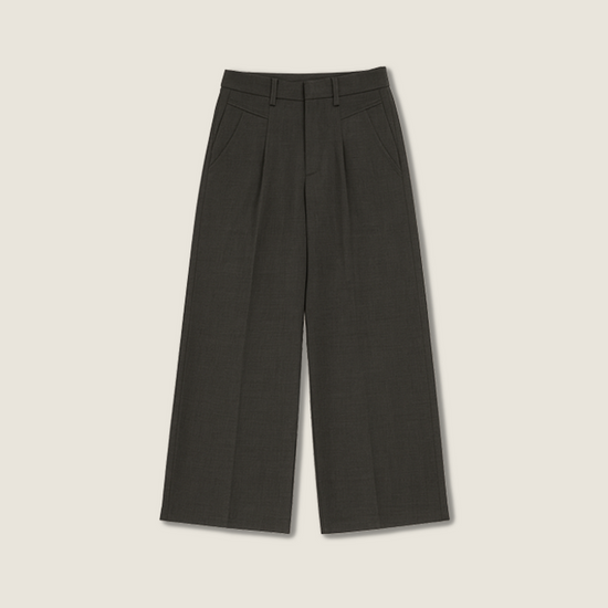 Women's Plain High-Waisted Loose Casual Wide-Leg Pants A10288