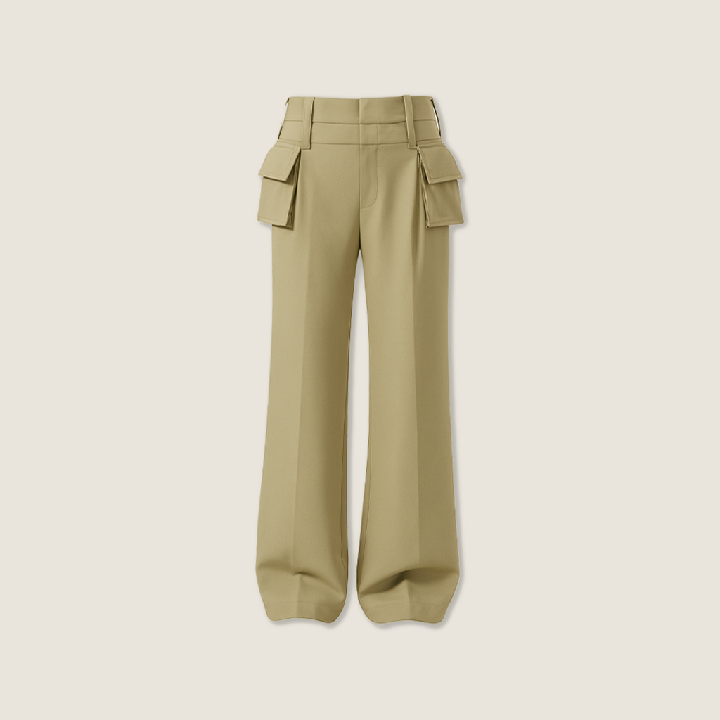 Women's Relaxed Fit Utility Pants High Rise Functional Style A10012