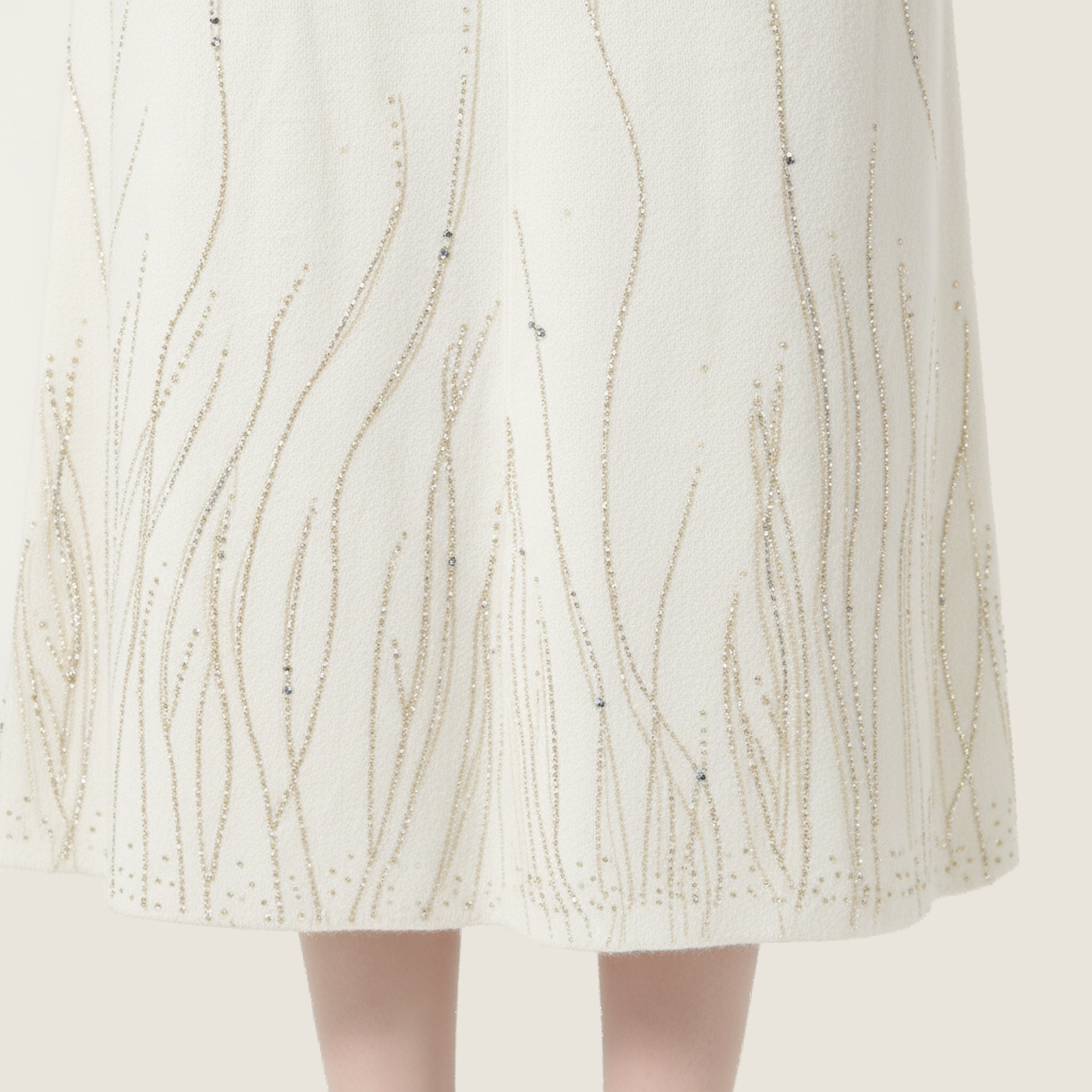 Embelished Puff Shoulder Cardigan Set - M31N