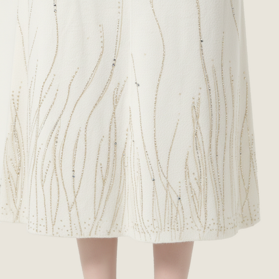 Embelished Puff Shoulder Cardigan Set - M31N