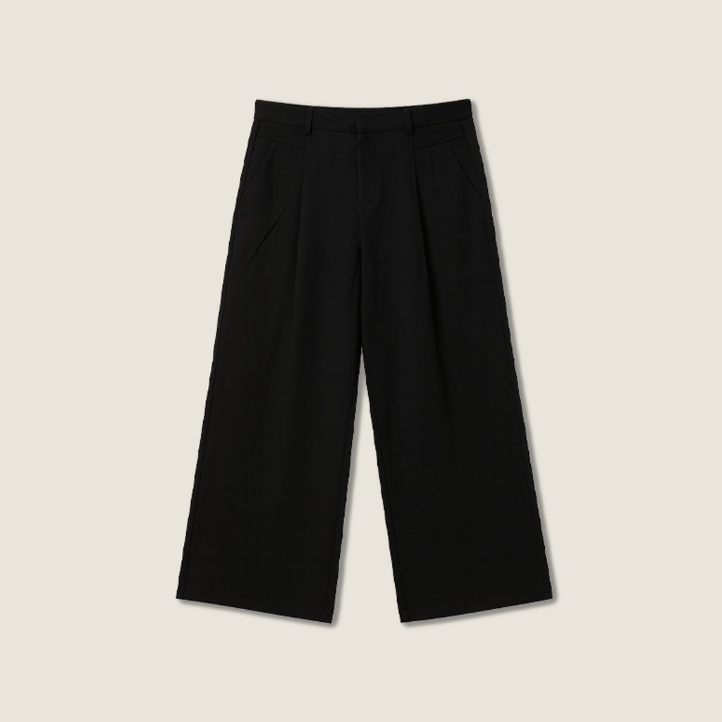 Women's Plain High-Waisted Loose Casual Wide-Leg Pants A10288