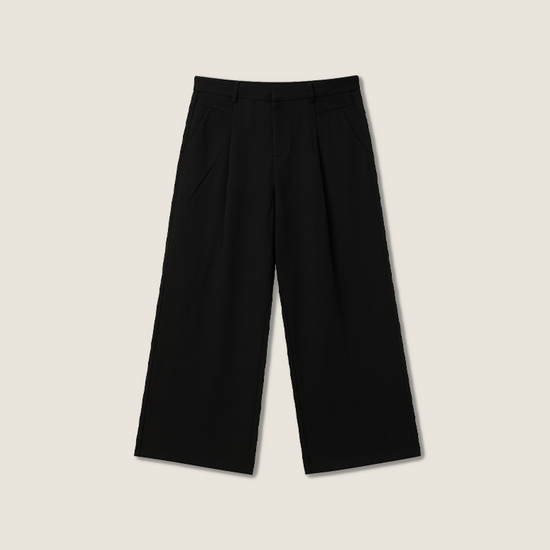Women's Plain High-Waisted Loose Casual Wide-Leg Pants A10288