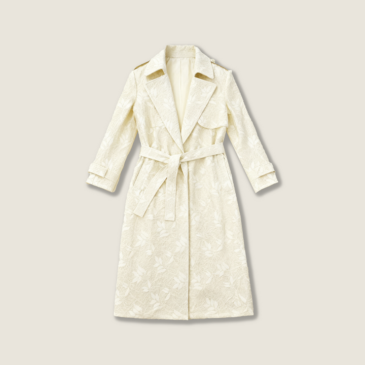 Lace Trench Coat With Belt A10428
