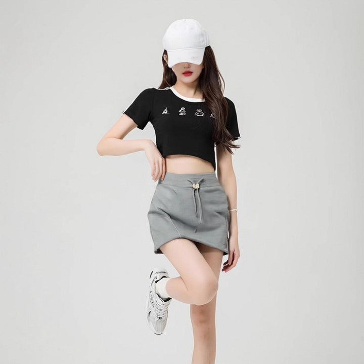 [M31N] Elastic Waist Cute Mini Skirt Lightweight and Soft Touch 10006 Womenswear Bottom