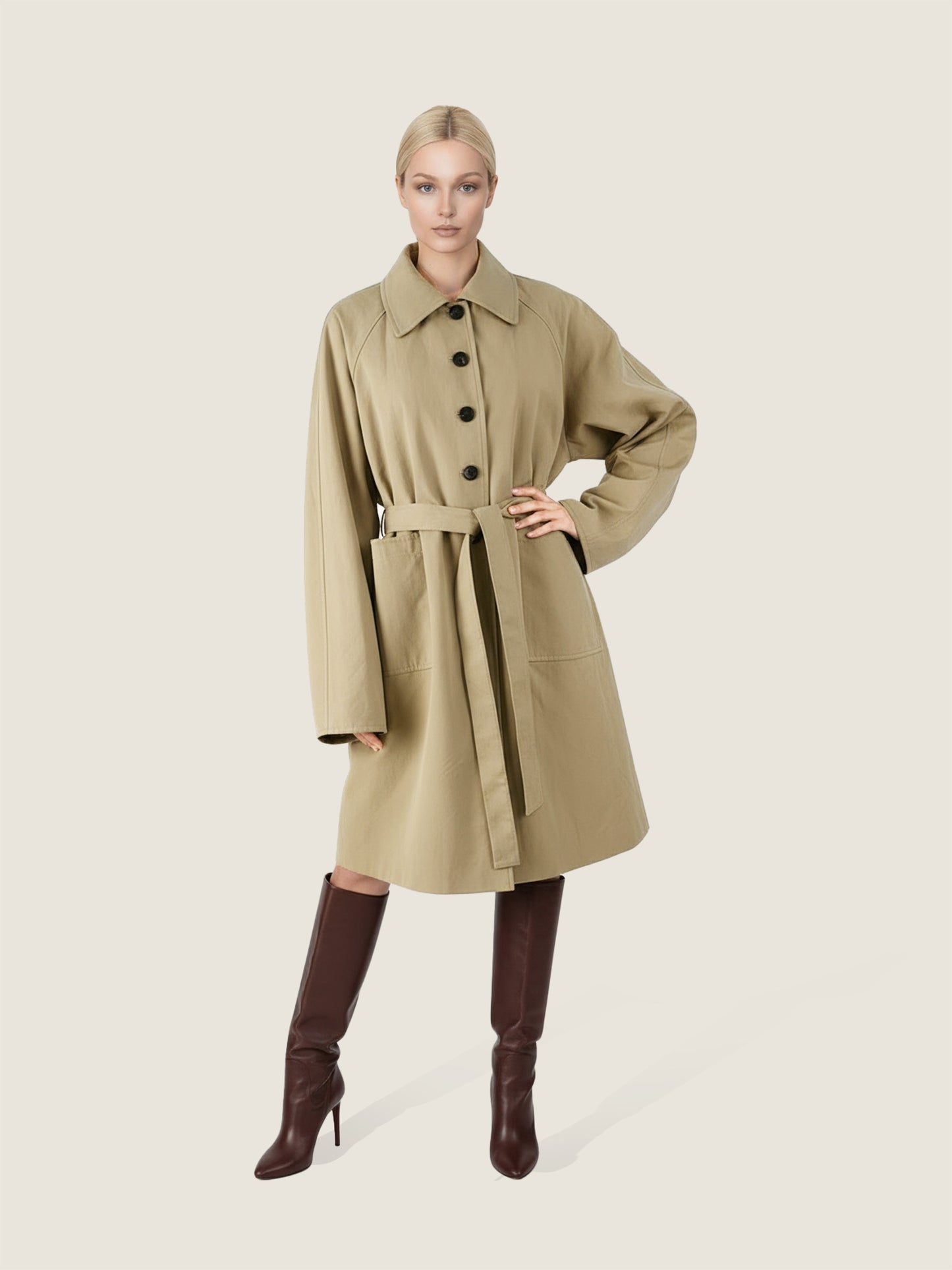 Striped Cuff Trench Coat M31N