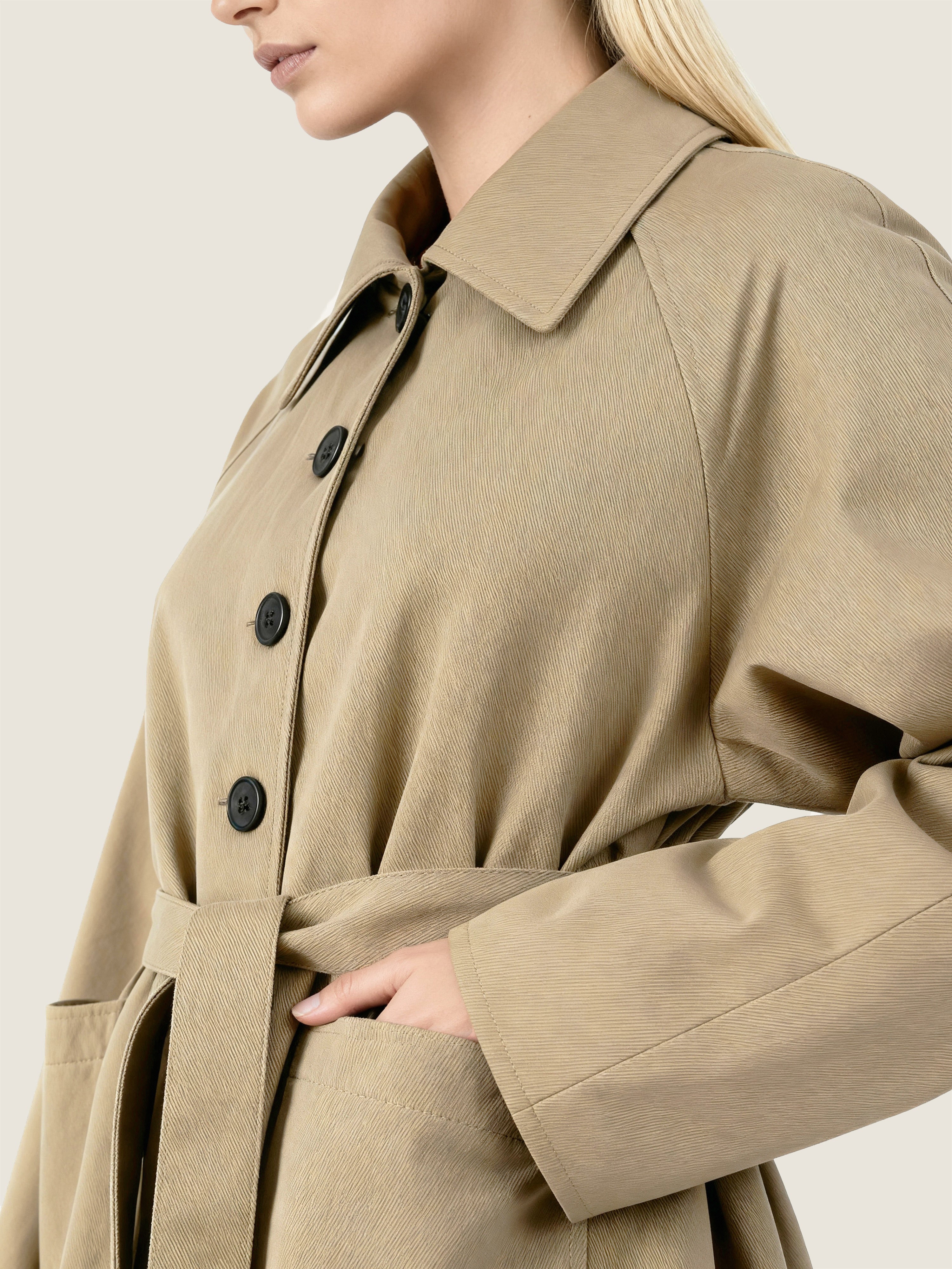 Striped Cuff Trench Coat M31N