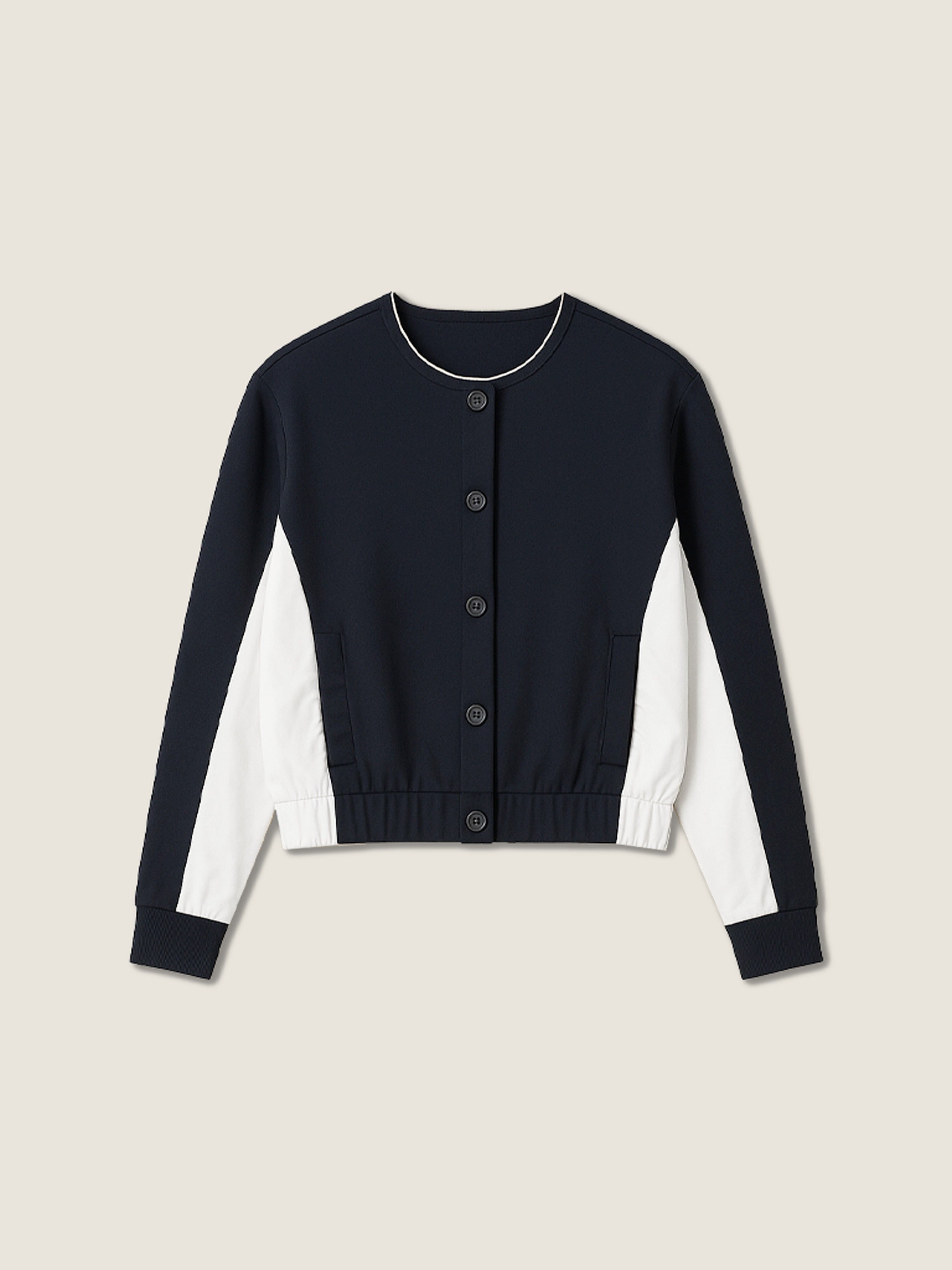 Layered Contrast Panel Jacket M31N