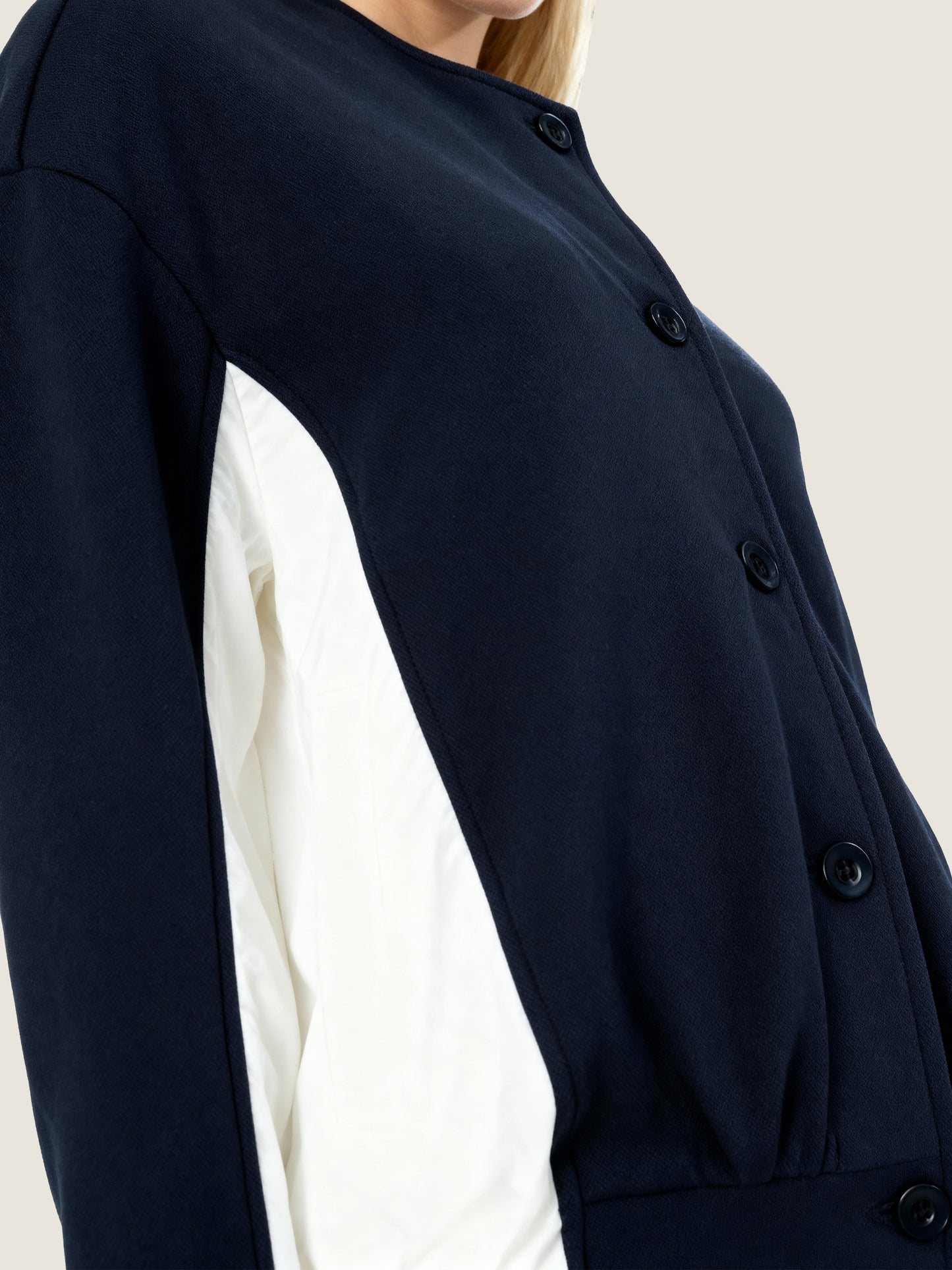 Layered Contrast Panel Jacket M31N