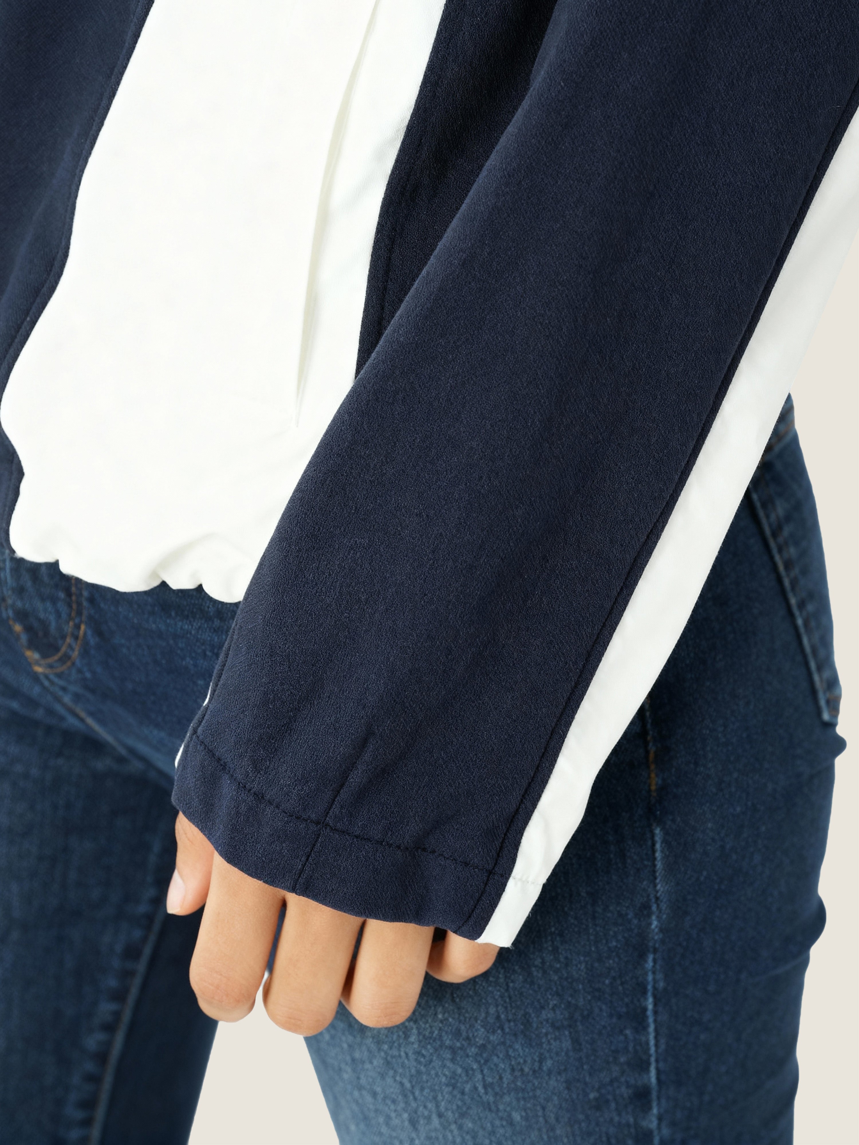 Layered Contrast Panel Jacket M31N