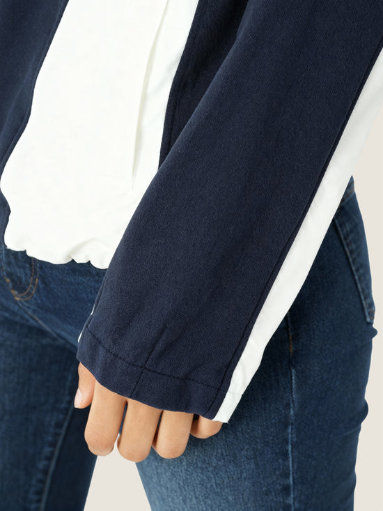 Layered Contrast Panel Jacket M31N