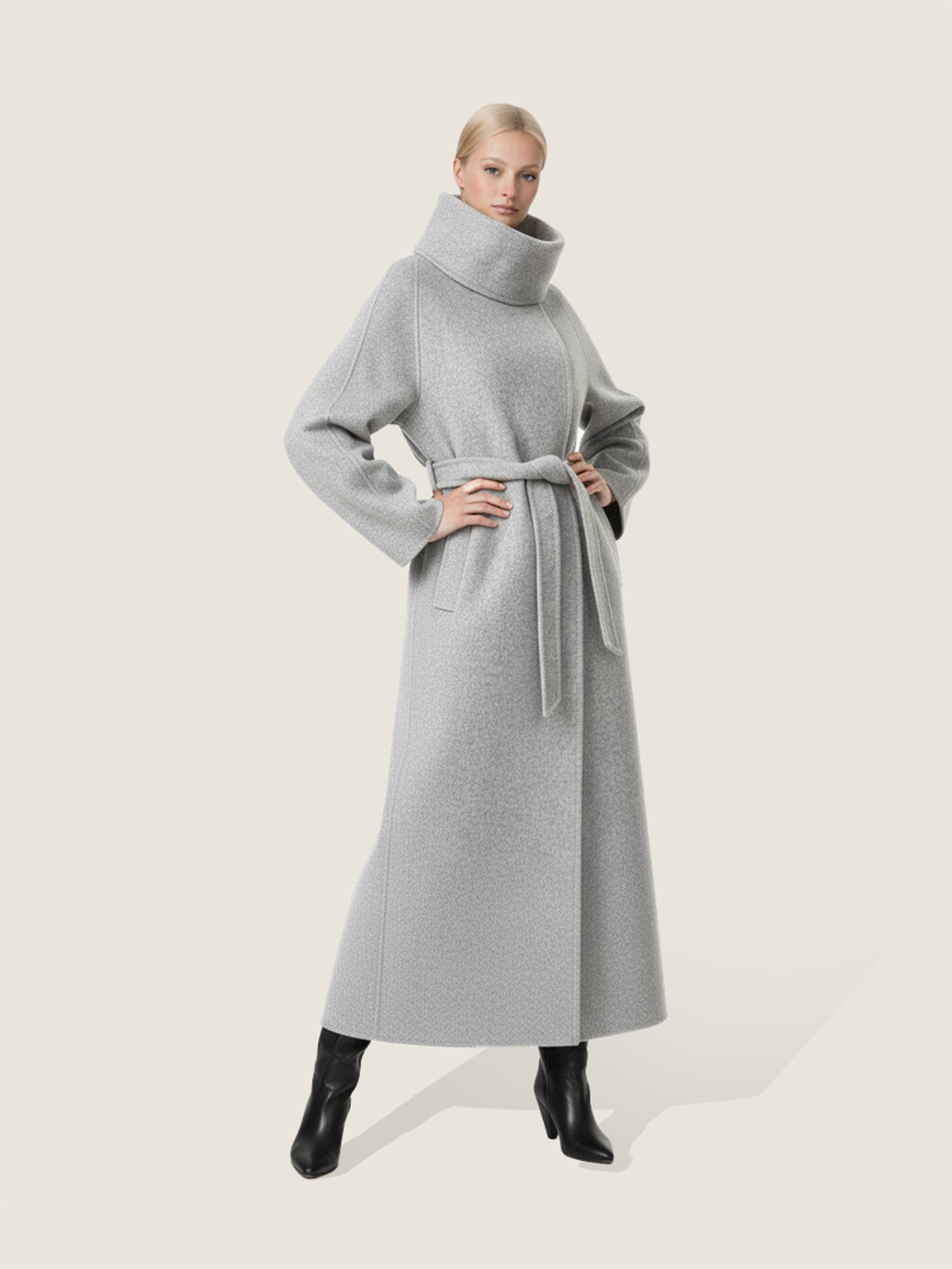 Wool Funnel Neck Coat M31N
