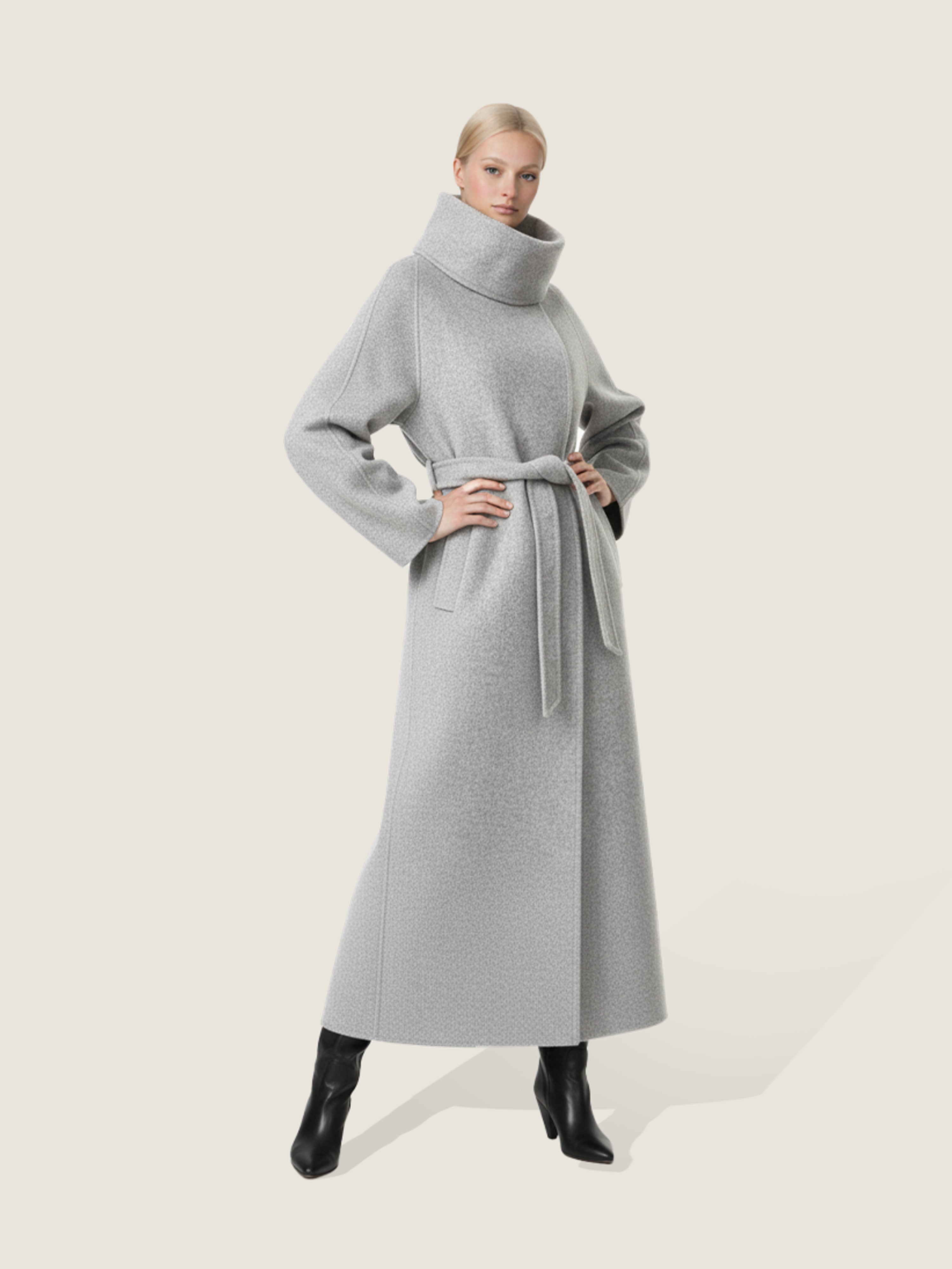 Wool Funnel Neck Coat M31N