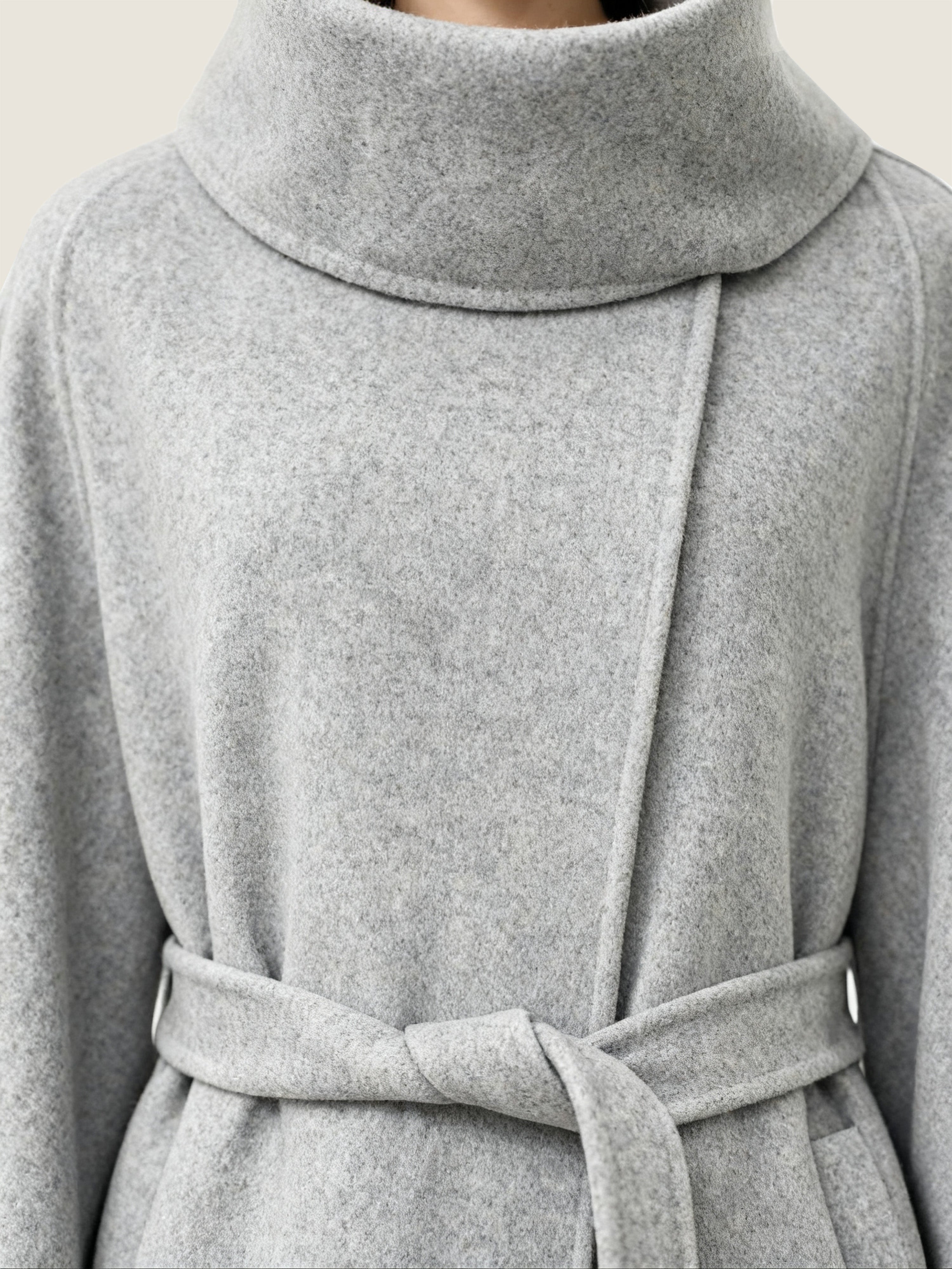 Wool Funnel Neck Coat M31N
