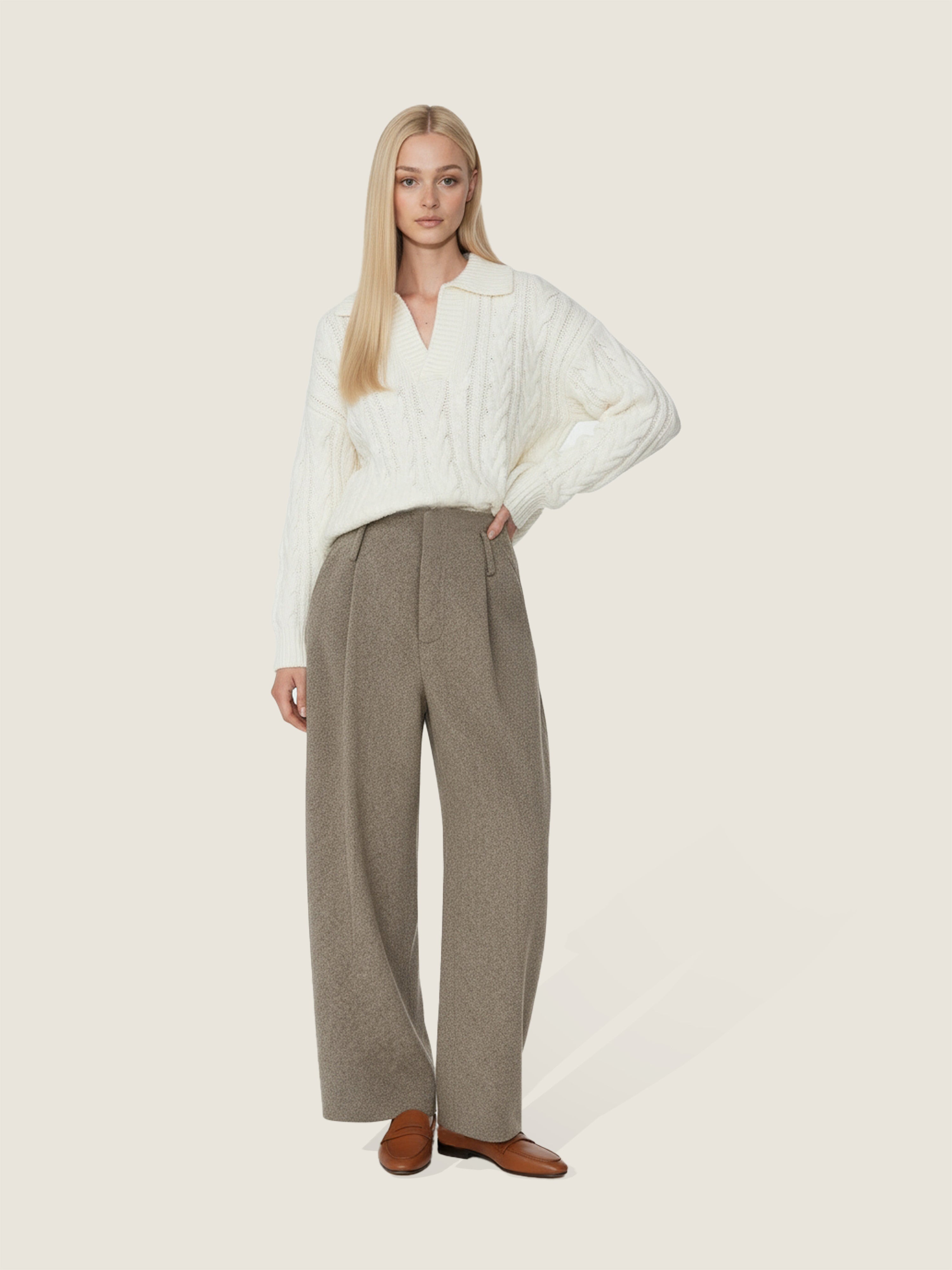 Structured  Barrel Pants