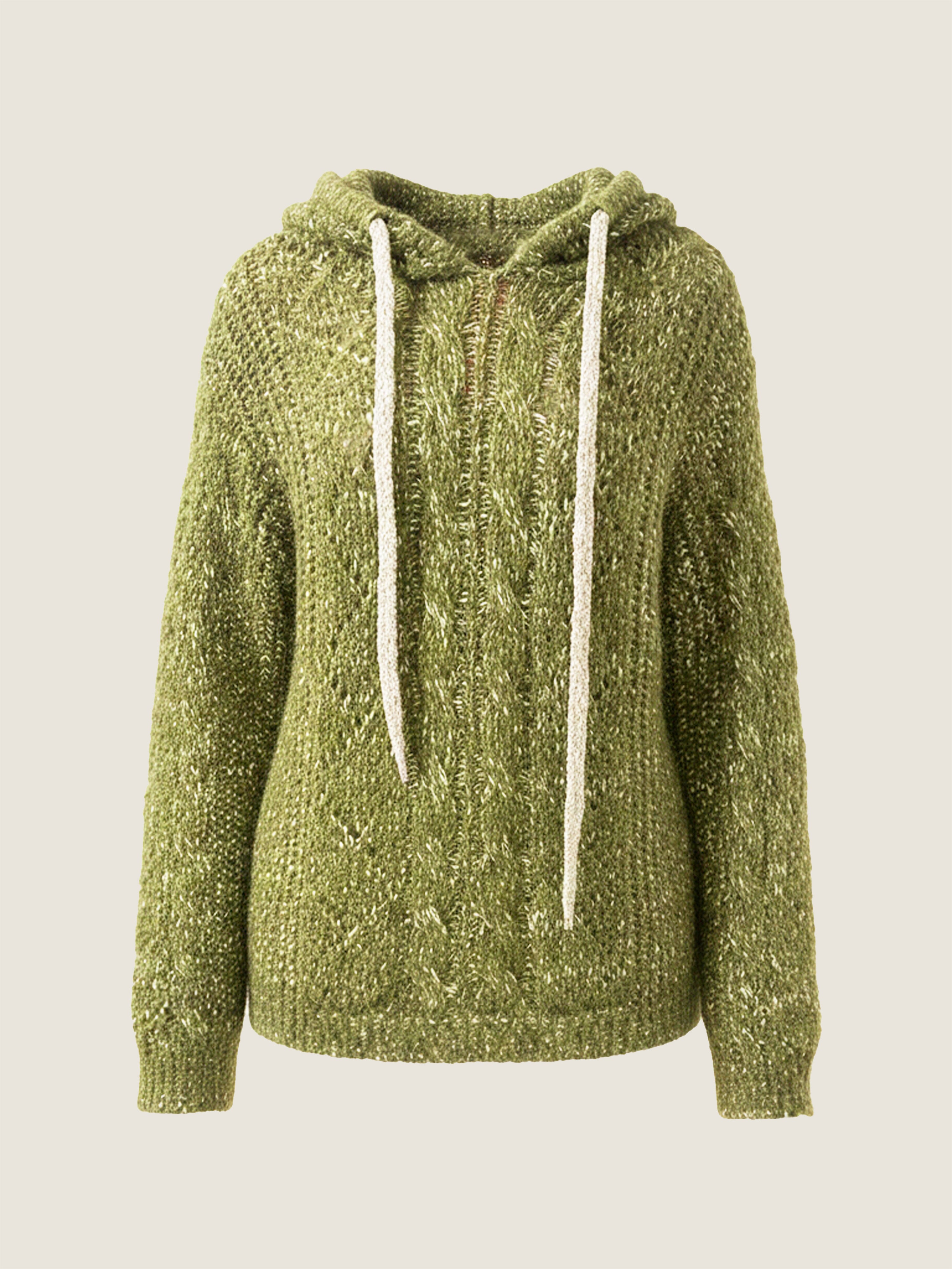 Cable-Knit Hooded Sweater