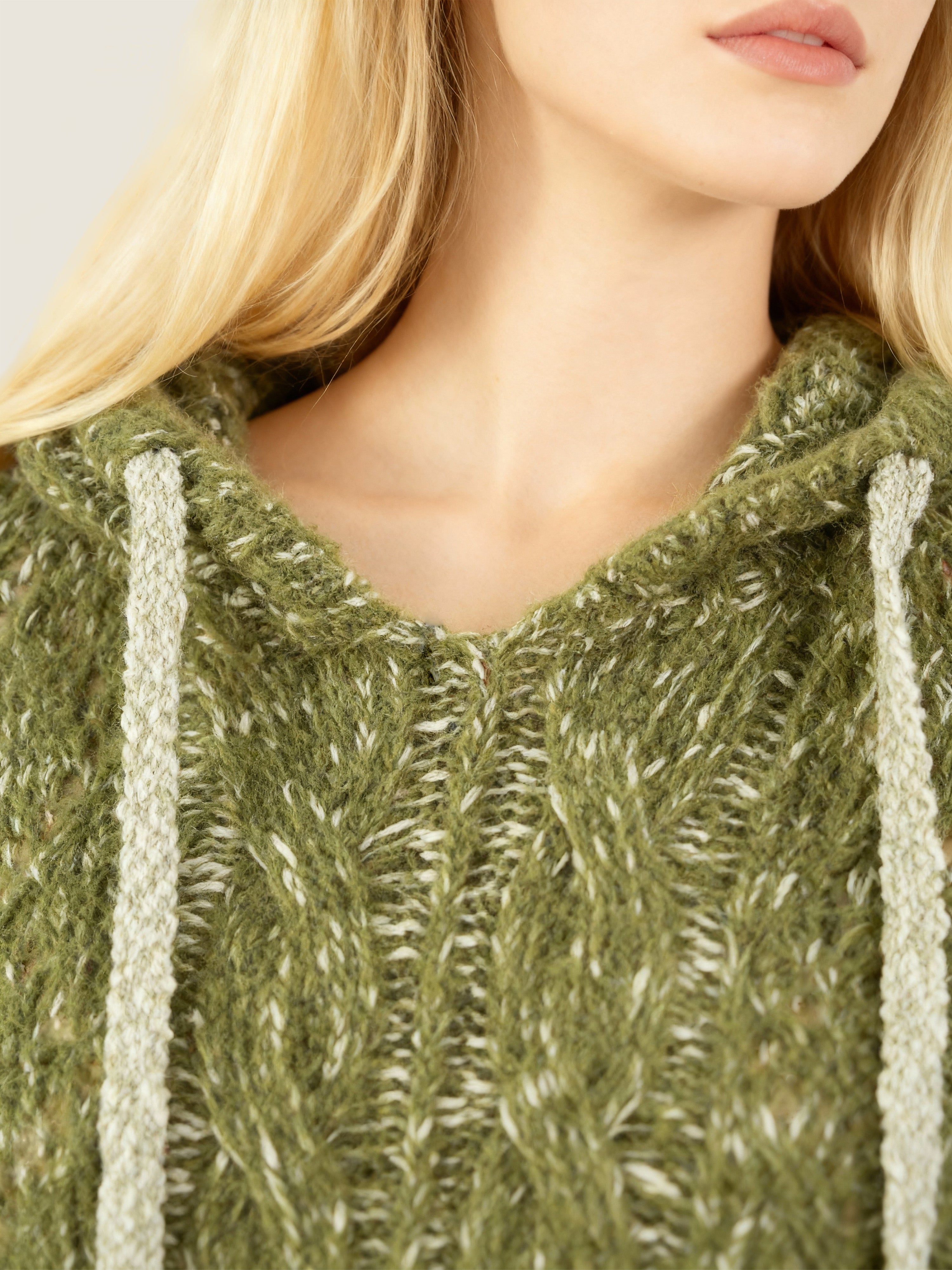 Cable-Knit Hooded Sweater