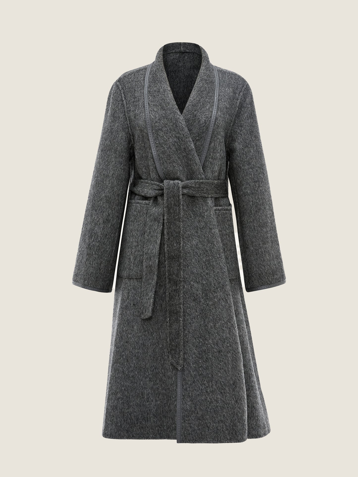 Belted Wool Long Coat M31N