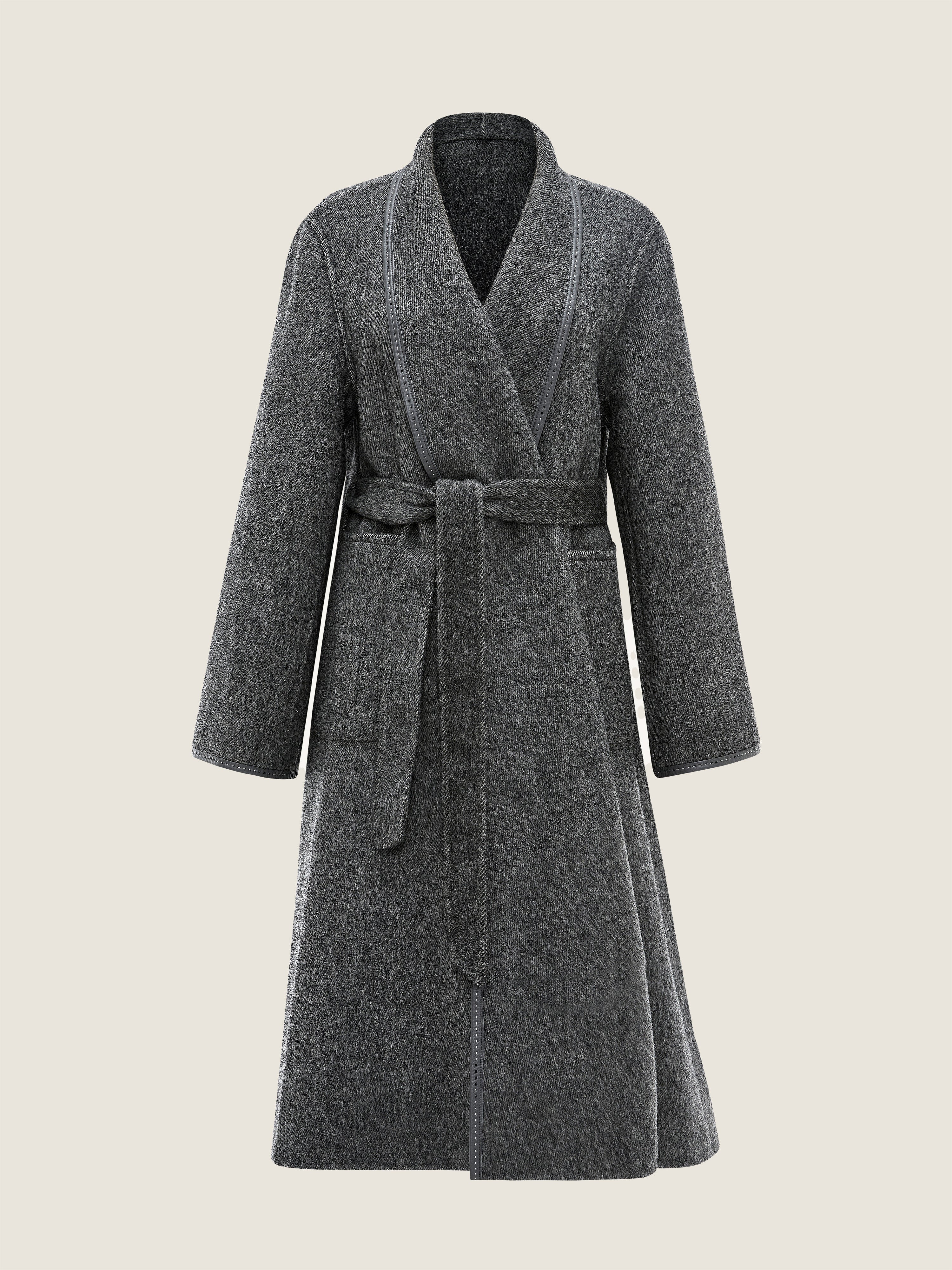 Belted Wool Long Coat M31N