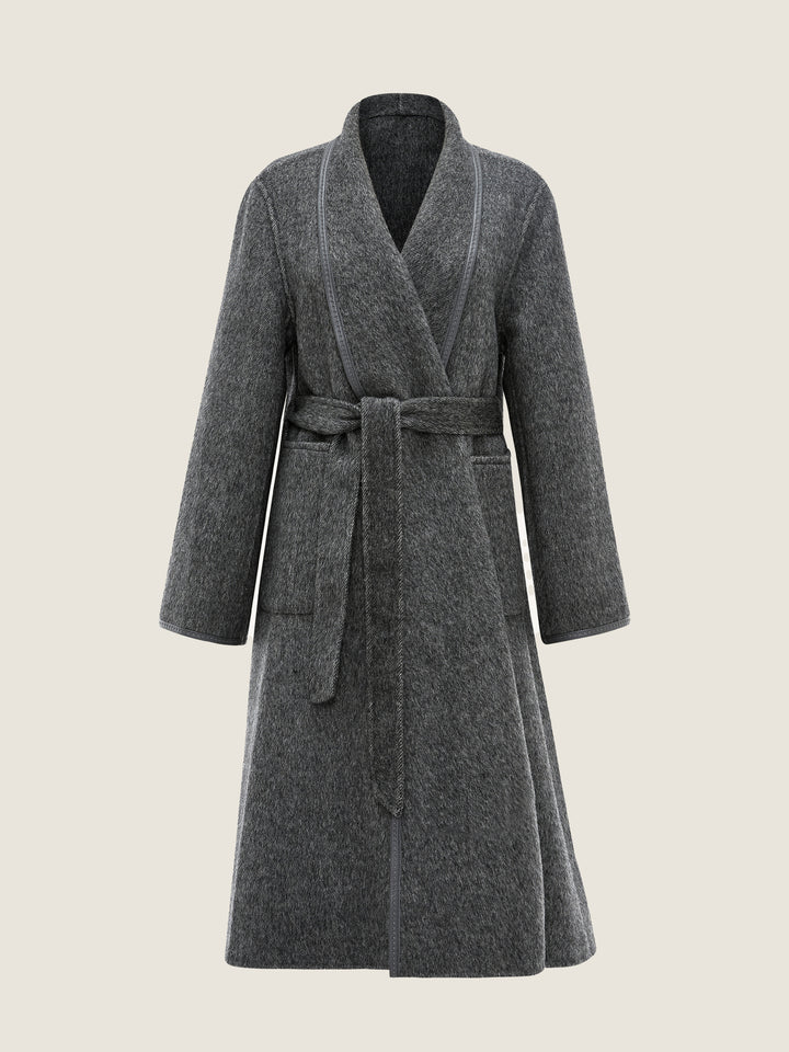 Belted Wool Long Coat M31N