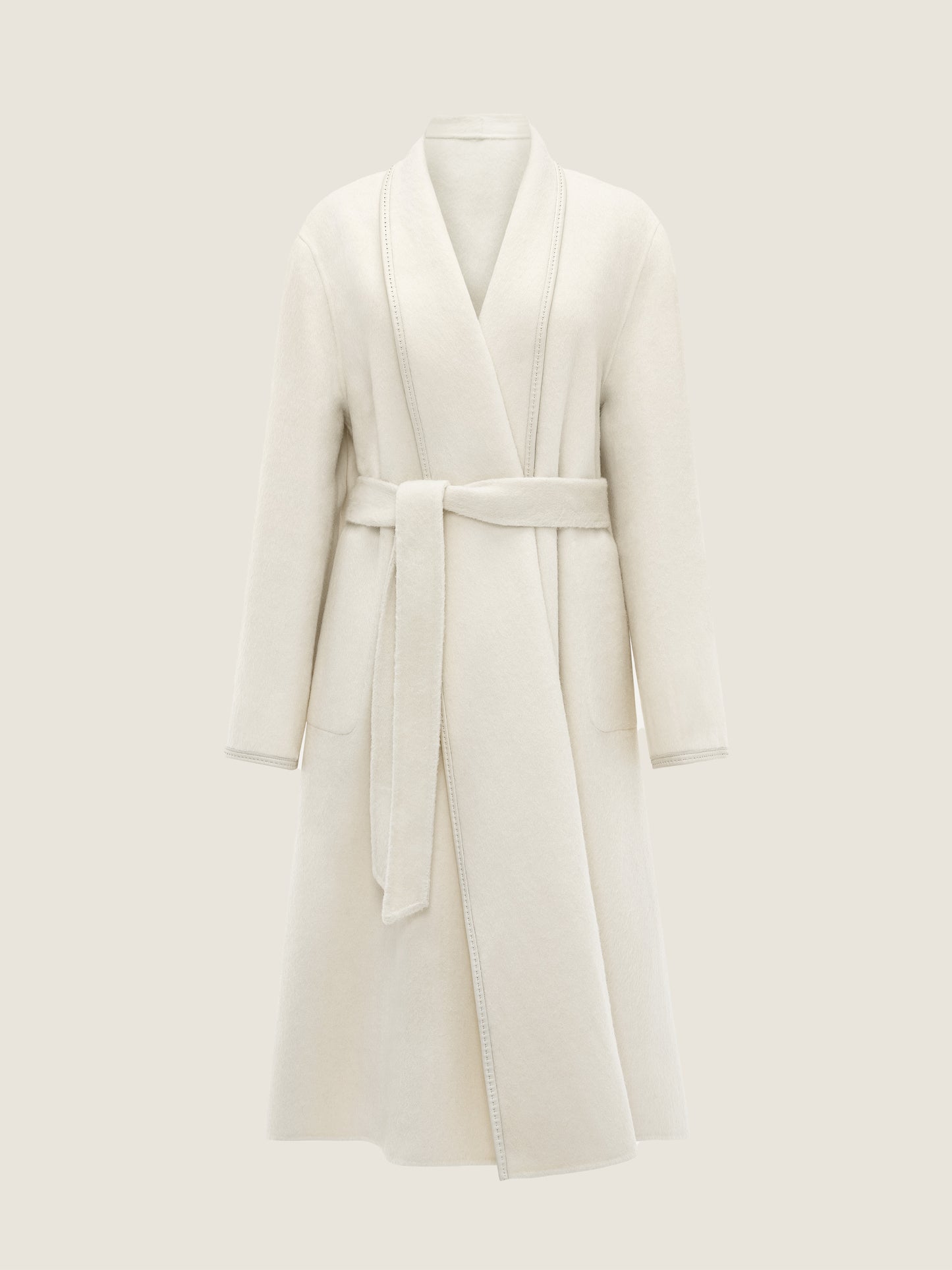 Belted Wool Long Coat M31N