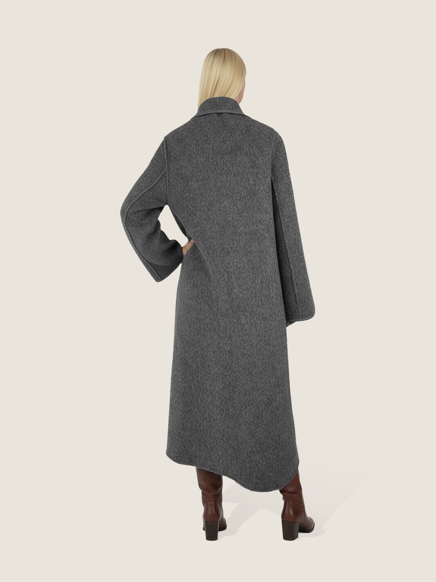 Belted Wool Long Coat M31N