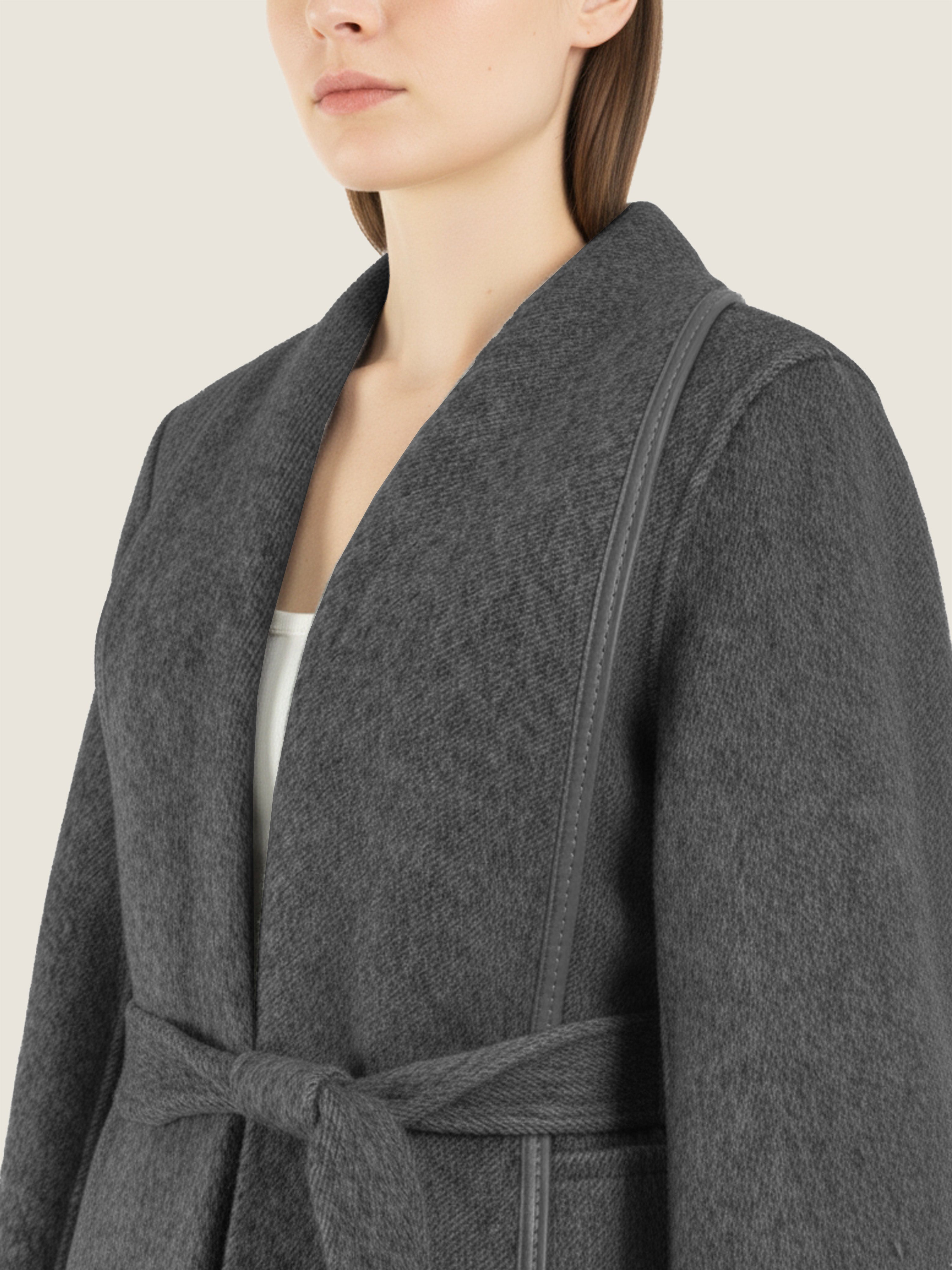 Belted Wool Long Coat M31N