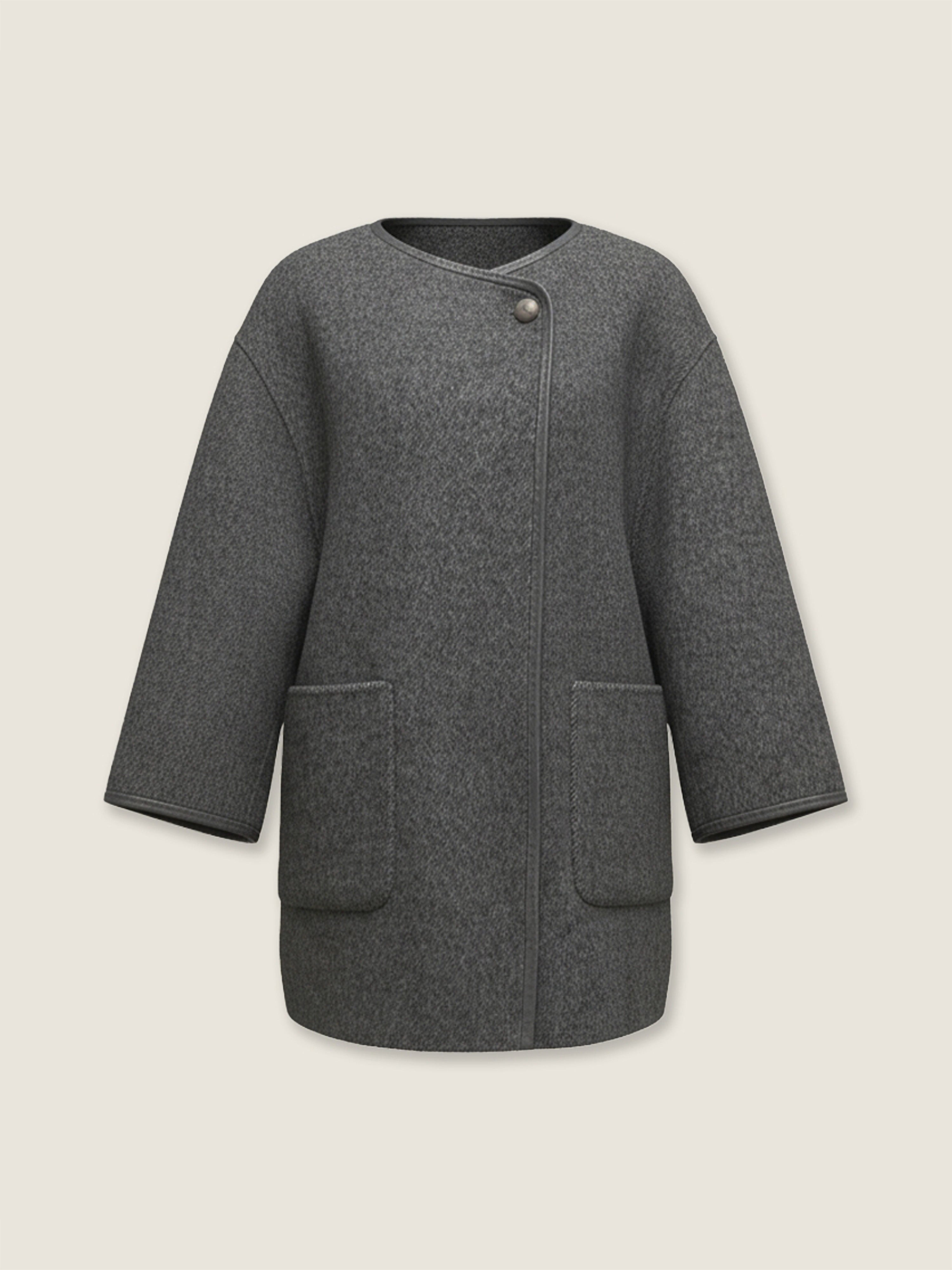 Asymmetric Wool Coat M31N