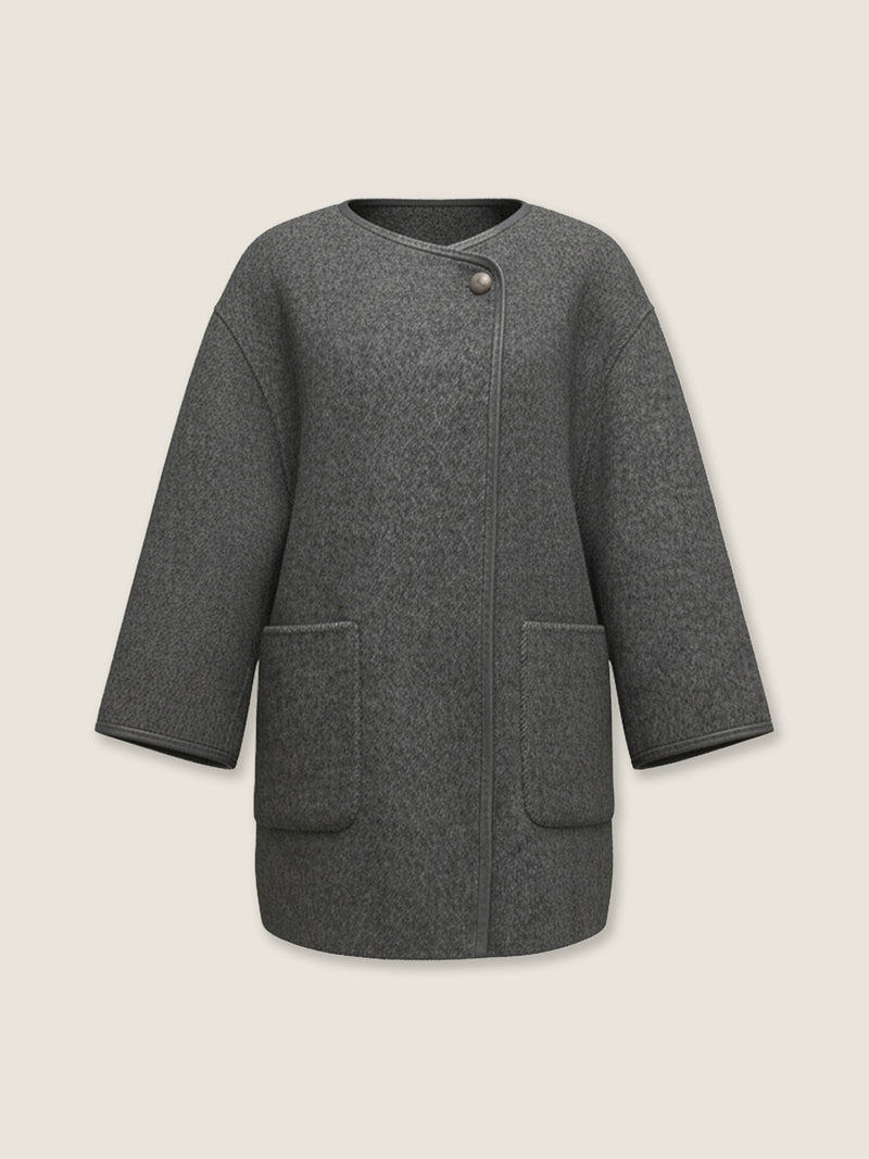 Asymmetric Wool Coat M31N