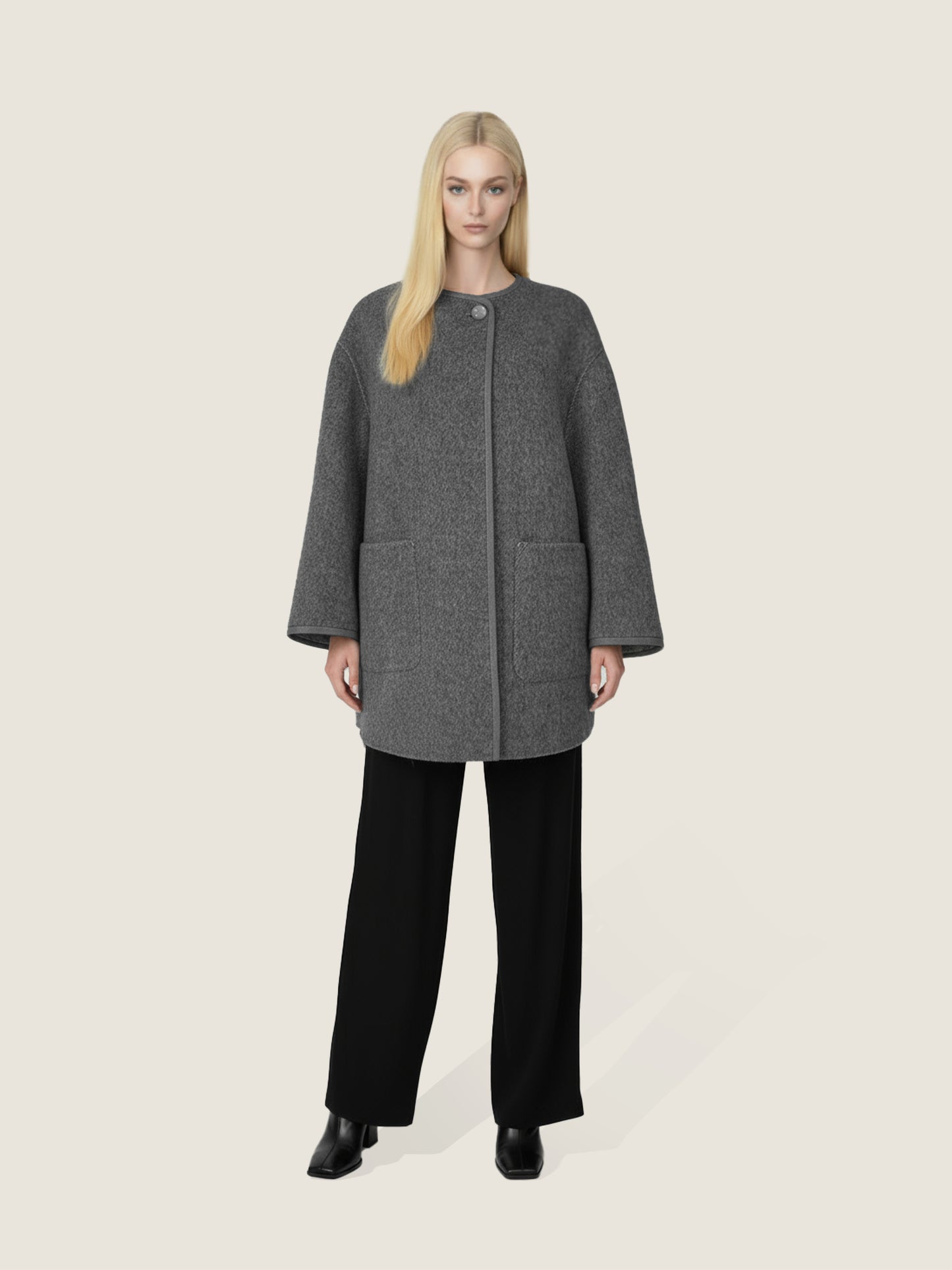 Asymmetric Wool Coat M31N