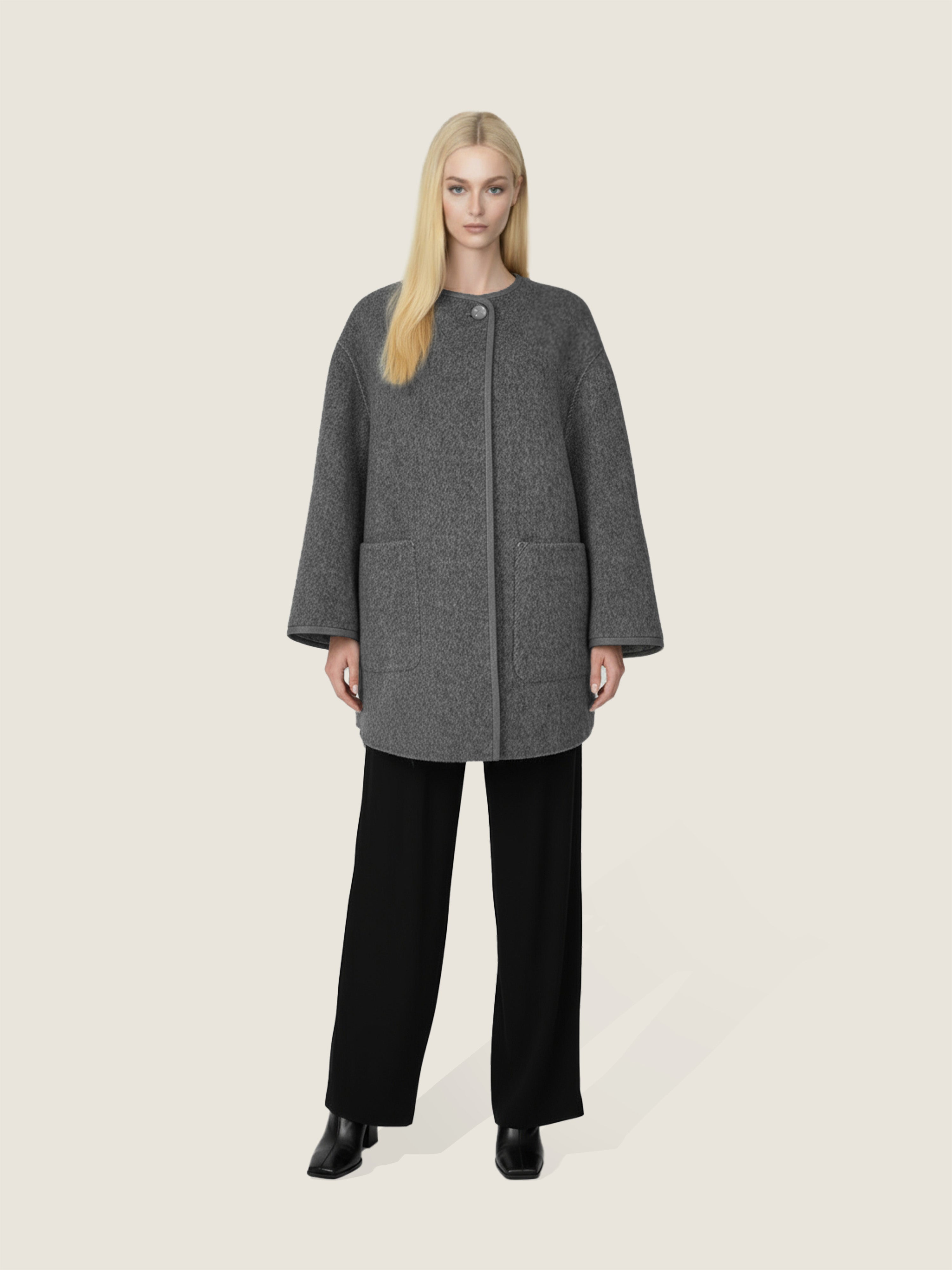 Asymmetric Wool Coat M31N