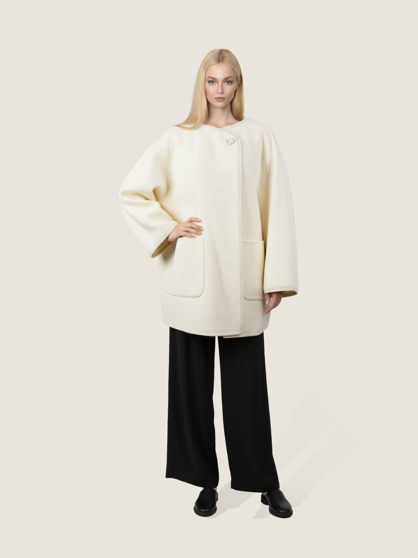 Asymmetric Wool Coat M31N