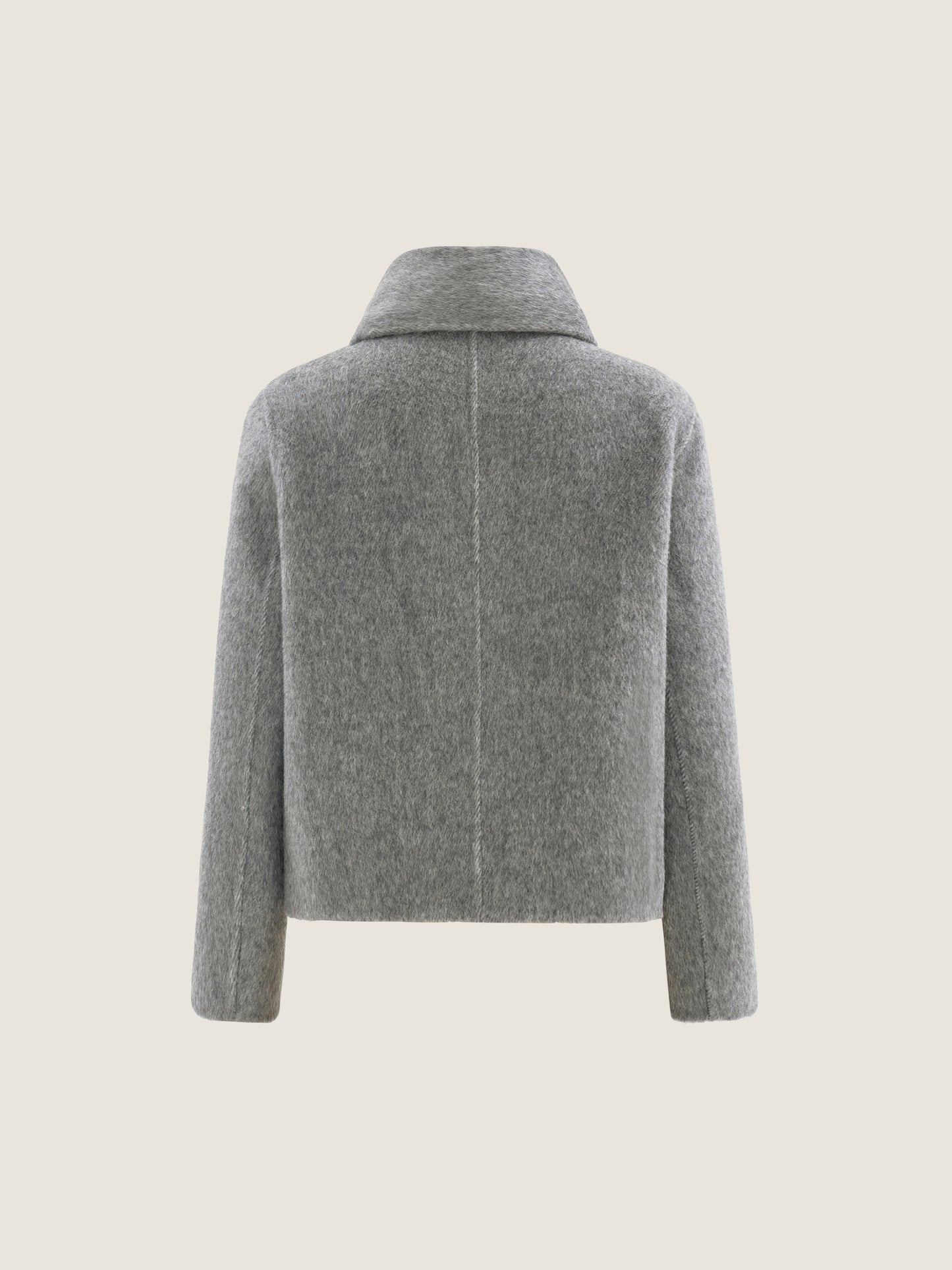 Double-Breasted Wool Jacket with Scarf Detail