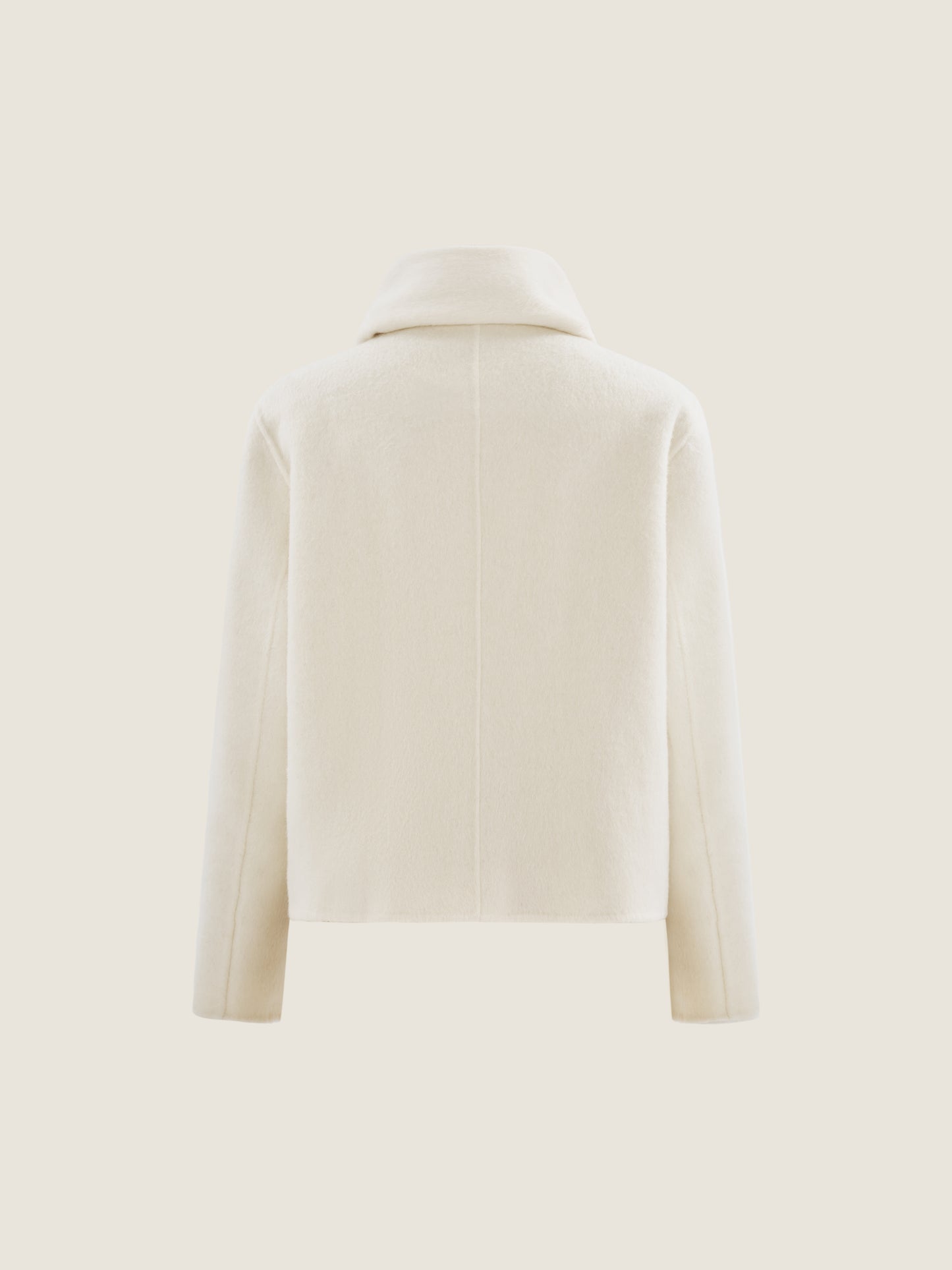 Double-Breasted Wool Jacket with Scarf Detail