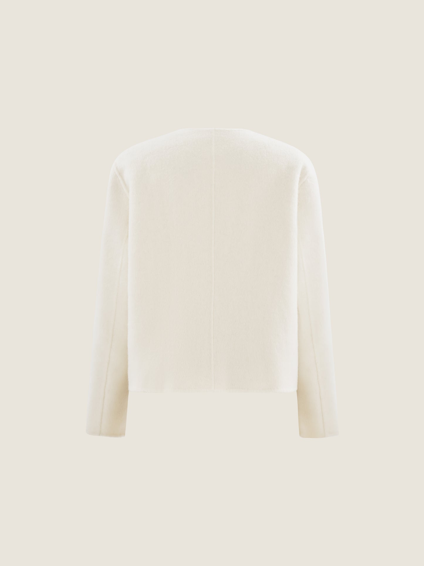 Double-Breasted Wool Jacket with Scarf Detail