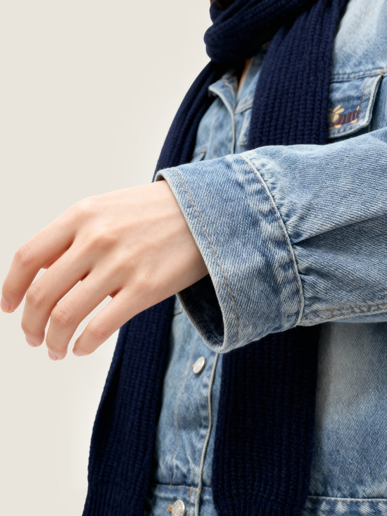 Layered Denim Down Jacket