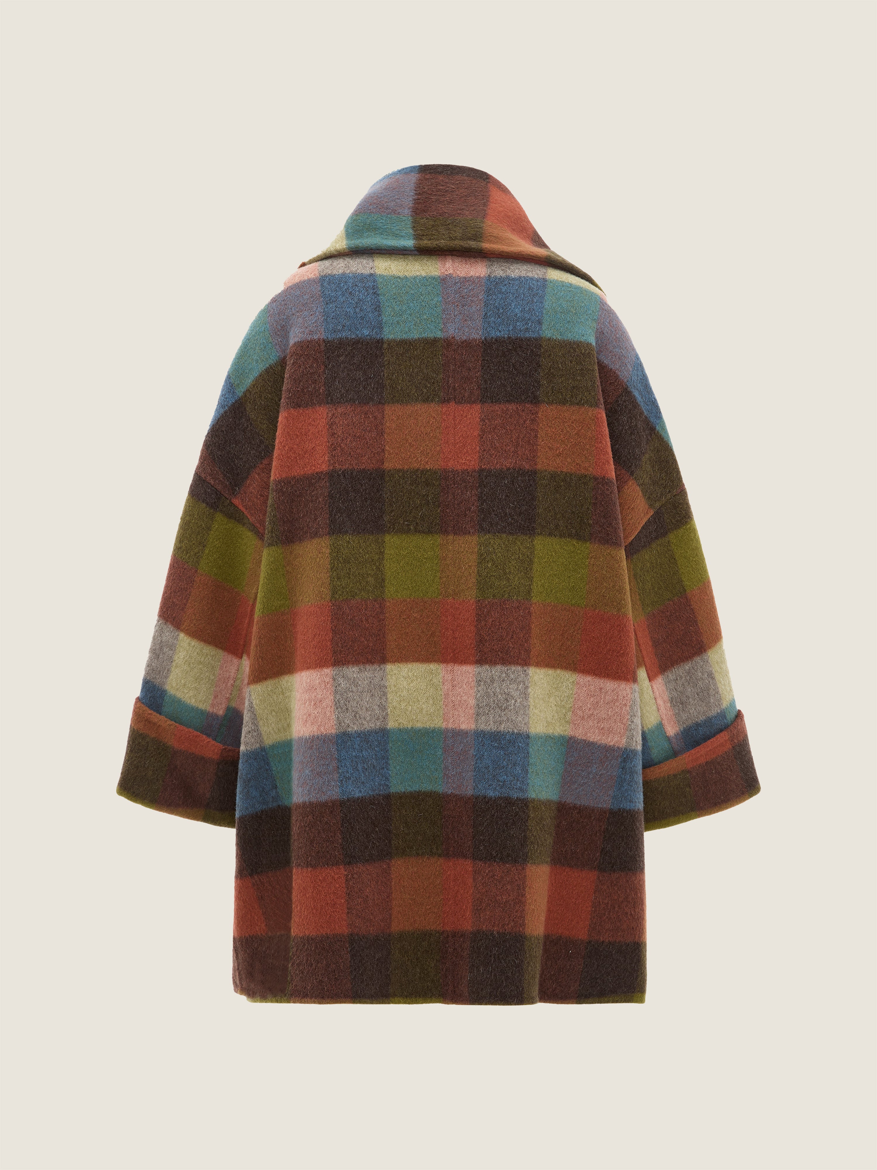 Check Coat with Scarf M31N